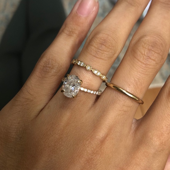 Jewelry - 14k yellow gold and diamond wedding band